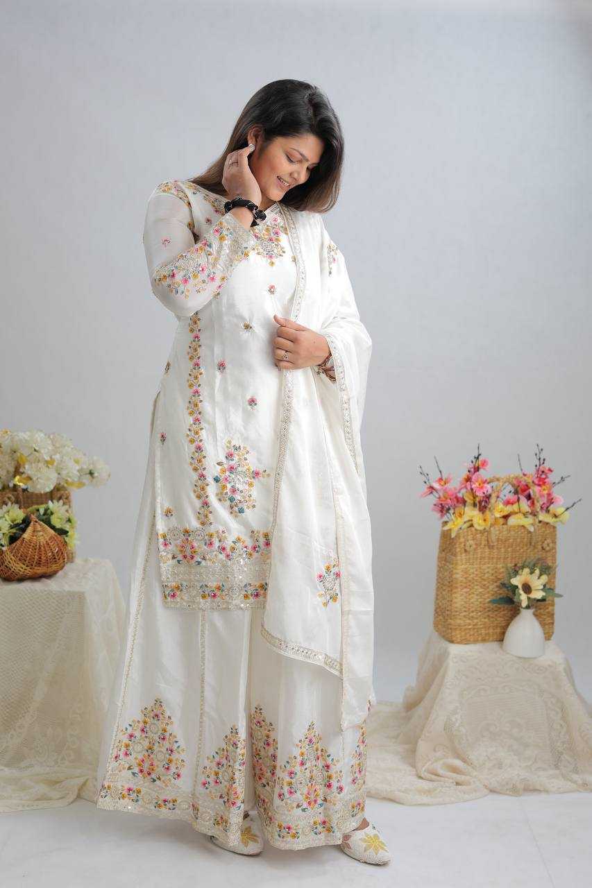 Ynf Chinon Silk KESH506 1151 Suits & Dresses Wedding Collections Festive Collections Wholesale Sharara Salwar Suits Embroidery Suits Ladies Silk Suit Manufacturer