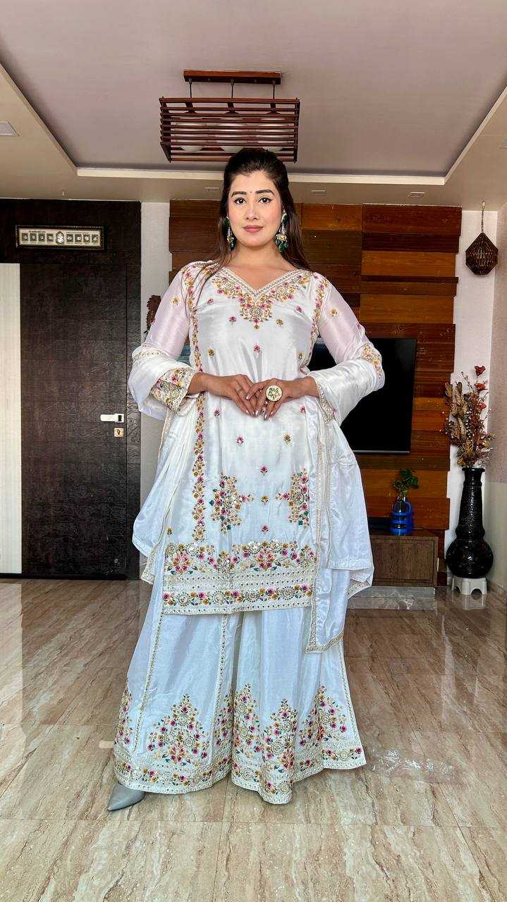 Ynf Chinon Silk KESH506 1151 Suits & Dresses Wedding Collections Festive Collections Wholesale Sharara Salwar Suits Embroidery Suits Ladies Silk Suit Manufacturer