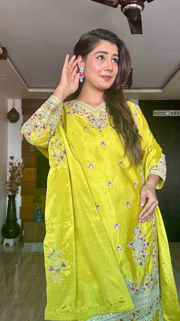 Ynf Chinon Silk KESH506 1151 Suits & Dresses Wedding Collections Festive Collections Wholesale Sharara Salwar Suits Embroidery Suits Ladies Silk Suit Manufacturer