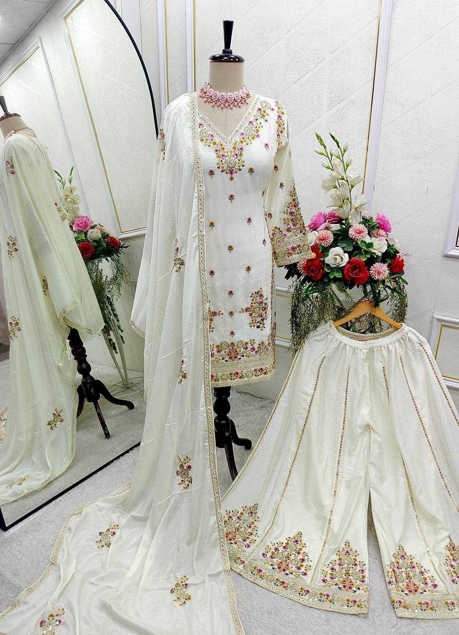 Ynf Chinon Silk KESH506 1151 Suits & Dresses Wedding Collections Festive Collections Wholesale Sharara Salwar Suits Embroidery Suits Ladies Silk Suit Manufacturer