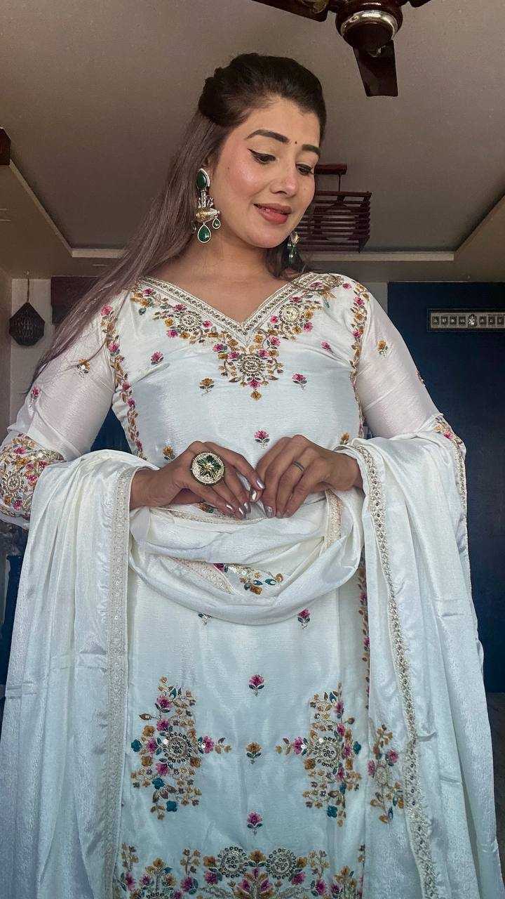 Ynf Chinon Silk KESH506 1151 Suits & Dresses Wedding Collections Festive Collections Wholesale Sharara Salwar Suits Embroidery Suits Ladies Silk Suit Manufacturer