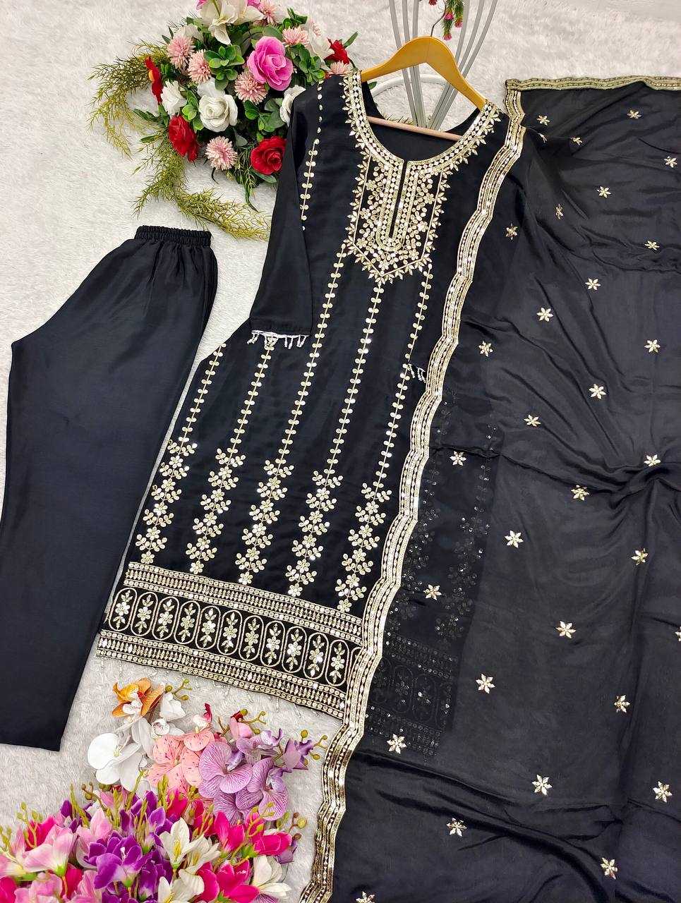 Ynf Chinon Silk KESH506 1152 Suits & Dresses Wedding Collections Festive Collections Wholesale Embroidery Suits Ladies Silk Suit Wedding Suits Manufacturer