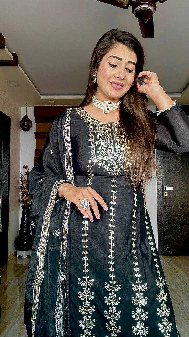 Ynf Chinon Silk KESH506 1152 Suits & Dresses Wedding Collections Festive Collections Wholesale Embroidery Suits Ladies Silk Suit Wedding Suits Manufacturer