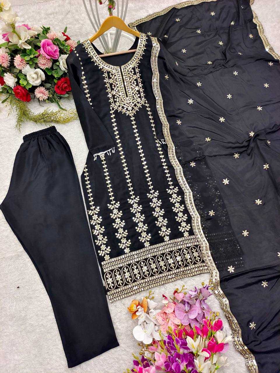 Ynf Chinon Silk KESH506 1152 Suits & Dresses Wedding Collections Festive Collections Wholesale Embroidery Suits Ladies Silk Suit Wedding Suits Manufacturer
