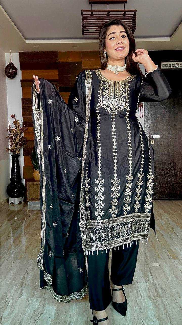 Ynf Chinon Silk KESH506 1152 Suits & Dresses Wedding Collections Festive Collections Wholesale Embroidery Suits Ladies Silk Suit Wedding Suits Manufacturer
