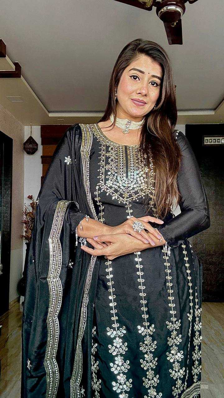 Ynf Chinon Silk KESH506 1152 Suits & Dresses Wedding Collections Festive Collections Wholesale Embroidery Suits Ladies Silk Suit Wedding Suits Manufacturer