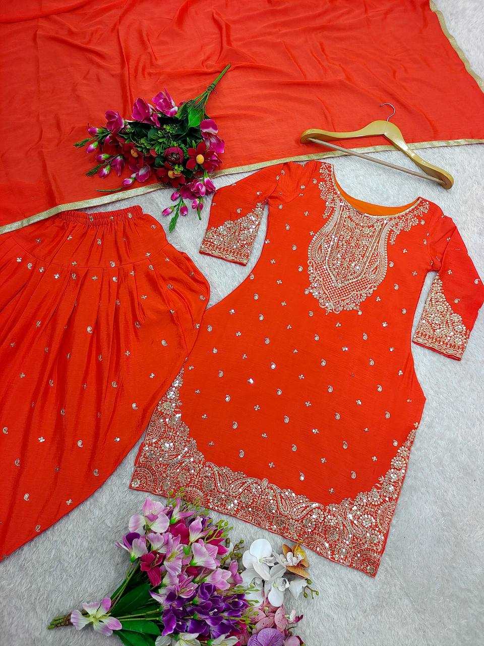 Ynf Chinon Silk KESH506 1153 Suits & Dresses Wedding Collections Festive Collections Wholesale Embroidery Suits Ladies Silk Suit Dhoti Salwar Suit Manufacturer