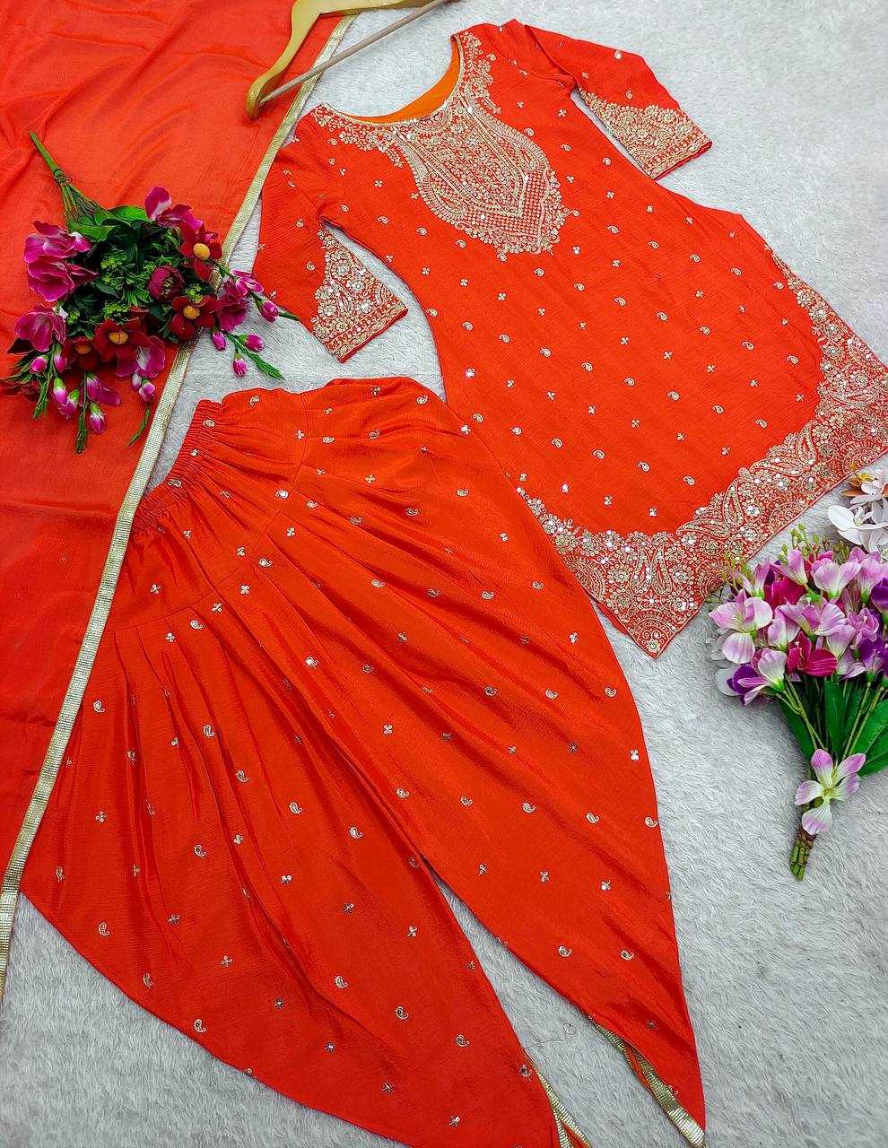 Ynf Chinon Silk KESH506 1153 Suits & Dresses Wedding Collections Festive Collections Wholesale Embroidery Suits Ladies Silk Suit Dhoti Salwar Suit Manufacturer
