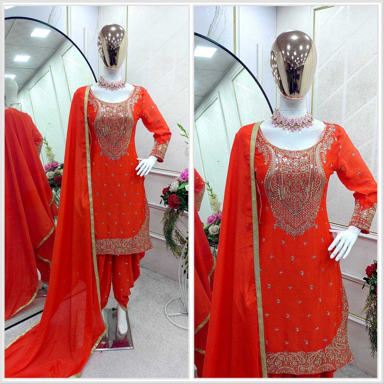Ynf Chinon Silk KESH506 1153 Suits & Dresses Wedding Collections Festive Collections Wholesale Embroidery Suits Ladies Silk Suit Dhoti Salwar Suit Manufacturer