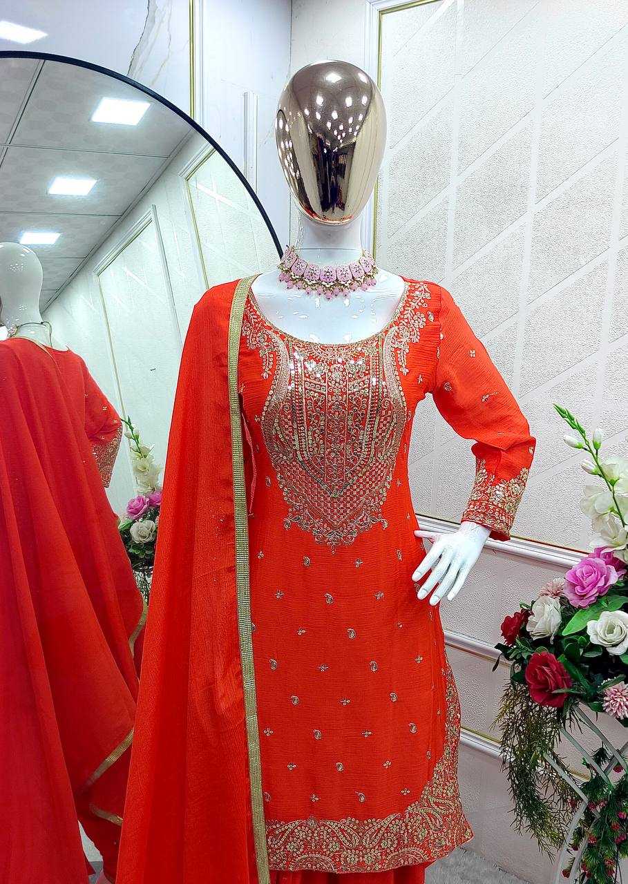 Ynf Chinon Silk KESH506 1153 Suits & Dresses Wedding Collections Festive Collections Wholesale Embroidery Suits Ladies Silk Suit Dhoti Salwar Suit Manufacturer