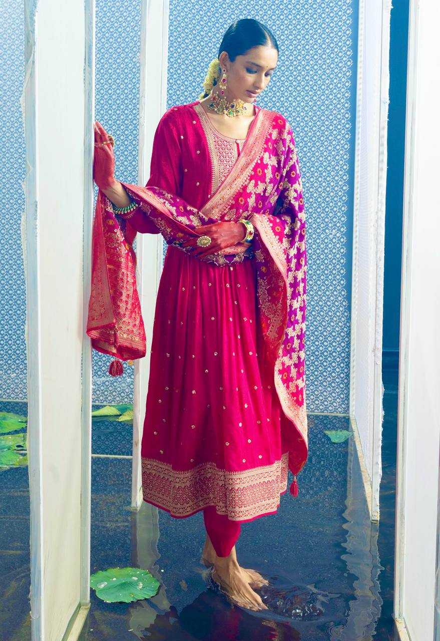 Ynf Chinon Silk KESH506 1154 Gowns Wedding Collections Festive Collections Wholesale Embroidery Gowns Silk Gowns Gown With Dupatta Manufacturer