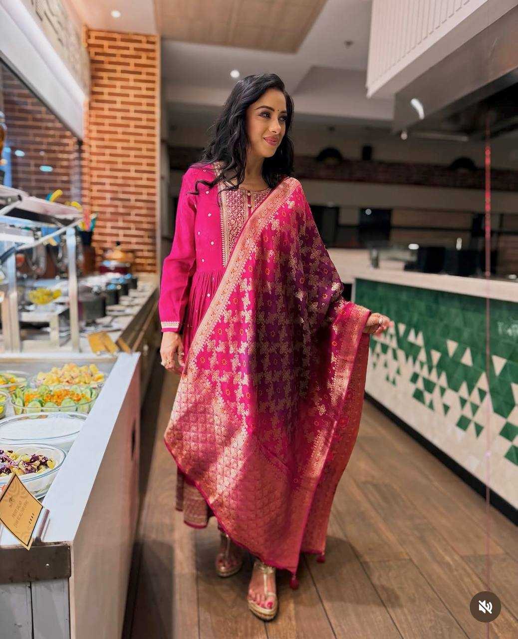 Ynf Chinon Silk KESH506 1154 Gowns Wedding Collections Festive Collections Wholesale Embroidery Gowns Silk Gowns Gown With Dupatta Manufacturer