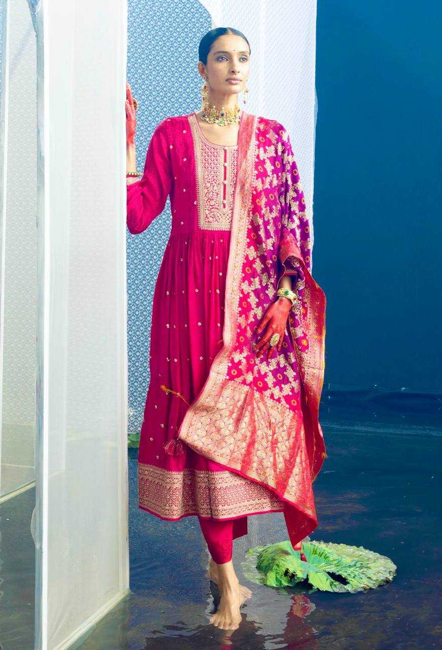 Ynf Chinon Silk KESH506 1154 Gowns Wedding Collections Festive Collections Wholesale Embroidery Gowns Silk Gowns Gown With Dupatta Manufacturer