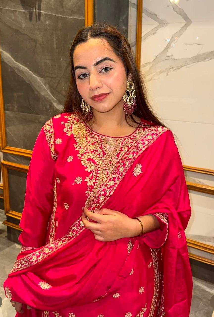 Ynf Chinon Silk KESH506 1158 Suits & Dresses Wedding Collections Festive Collections Wholesale Sharara Salwar Suits Embroidery Suits Ladies Silk Suit Manufacturer