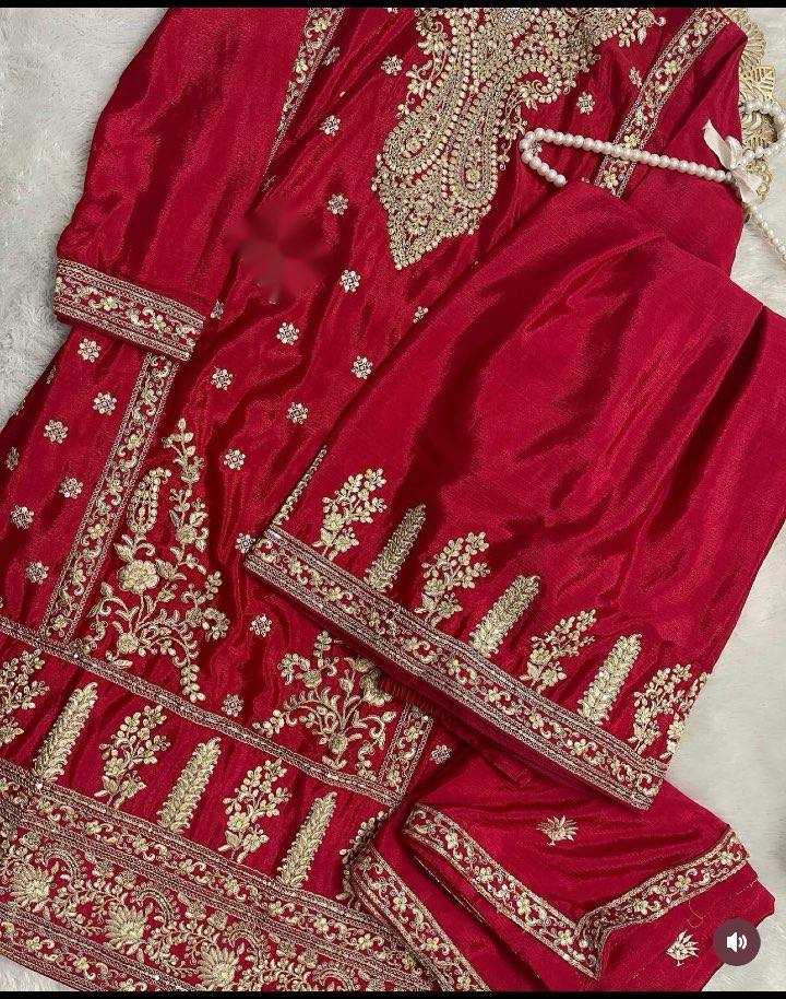 Ynf Chinon Silk KESH506 1158 Suits & Dresses Wedding Collections Festive Collections Wholesale Sharara Salwar Suits Embroidery Suits Ladies Silk Suit Manufacturer