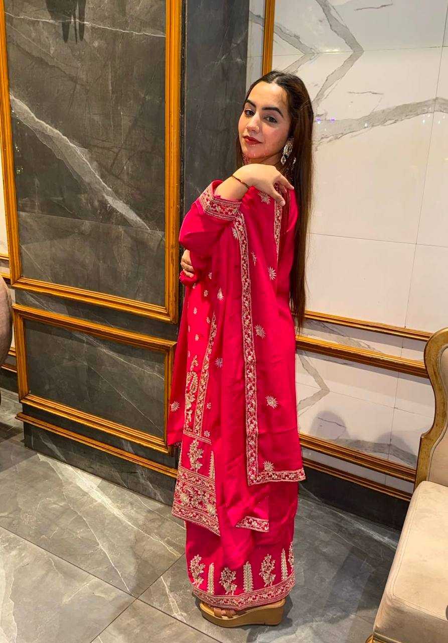 Ynf Chinon Silk KESH506 1158 Suits & Dresses Wedding Collections Festive Collections Wholesale Sharara Salwar Suits Embroidery Suits Ladies Silk Suit Manufacturer