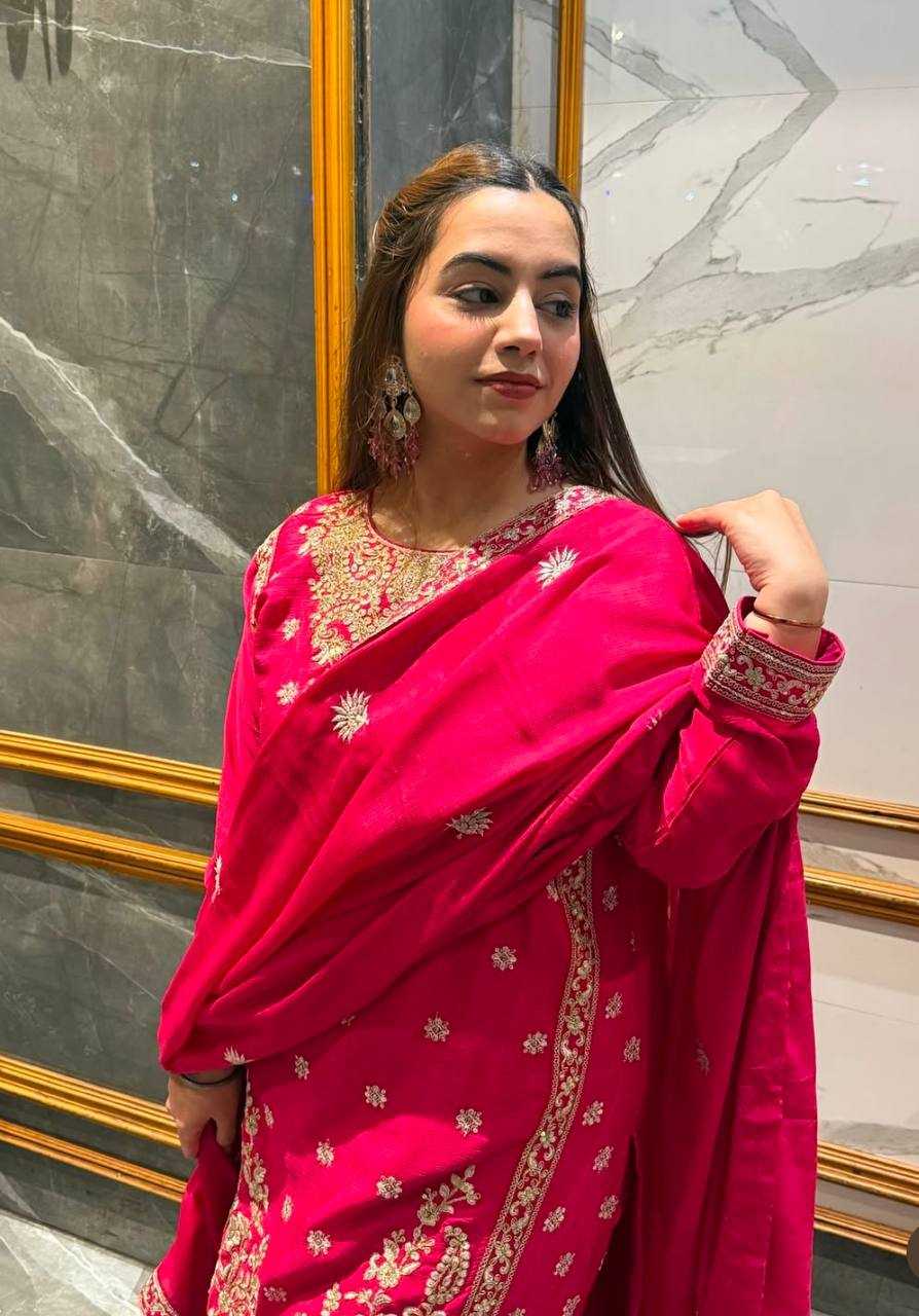 Ynf Chinon Silk KESH506 1158 Suits & Dresses Wedding Collections Festive Collections Wholesale Sharara Salwar Suits Embroidery Suits Ladies Silk Suit Manufacturer