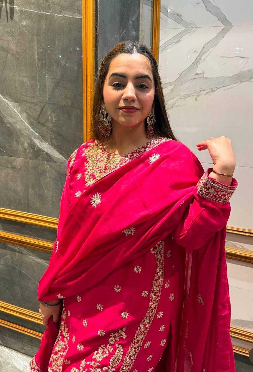 Ynf Chinon Silk KESH506 1158 Suits & Dresses Wedding Collections Festive Collections Wholesale Sharara Salwar Suits Embroidery Suits Ladies Silk Suit Manufacturer