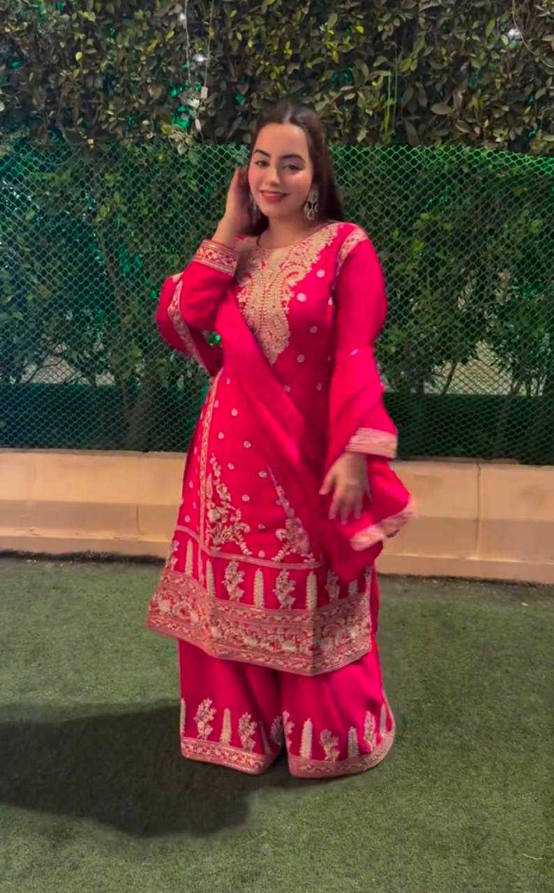 Ynf Chinon Silk KESH506 1158 Suits & Dresses Wedding Collections Festive Collections Wholesale Sharara Salwar Suits Embroidery Suits Ladies Silk Suit Manufacturer