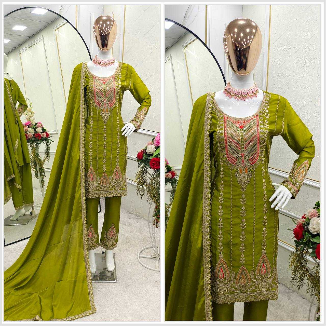 Ynf Chinon Silk KESH506 1170 Suits & Dresses Wholesale Ladies Suits Embroidery Suits Designer Suits Manufacturer