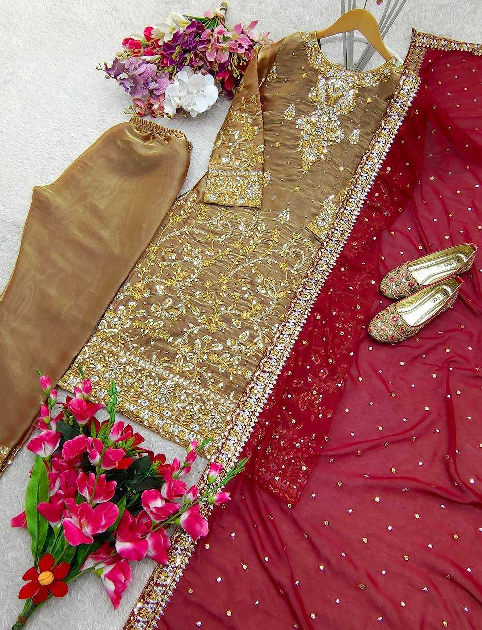 Ynf Chinon Silk KESH506 1176 Suits & Dresses Wholesale Ladies Suits Embroidery Suits Designer Suits Manufacturer