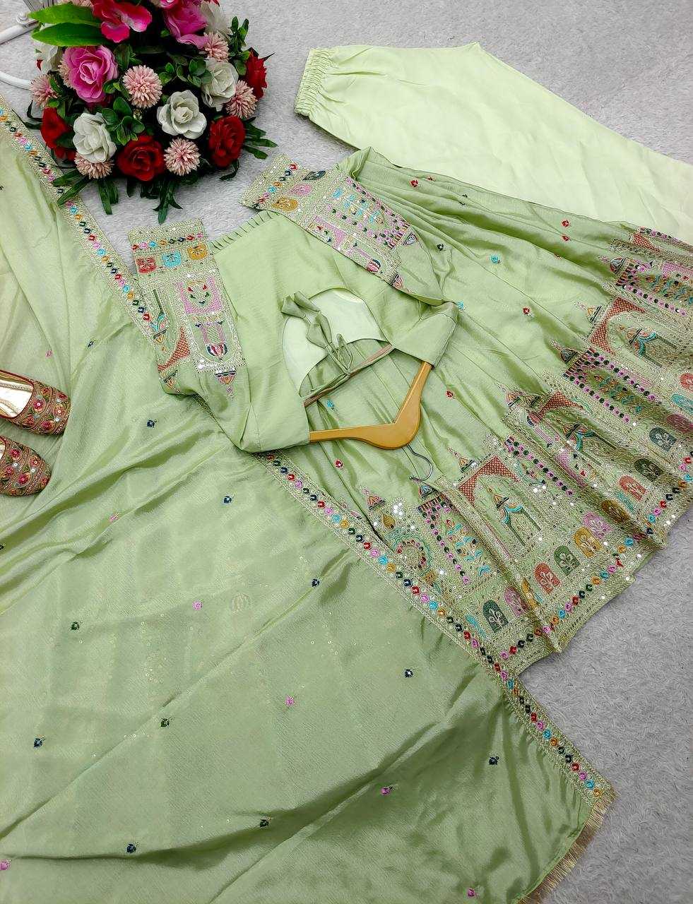 Ynf Chinon Silk KESH506 1191 Gowns Wholesale Fancy Gowns Embroidery Gowns Designer Gowns Manufacturer