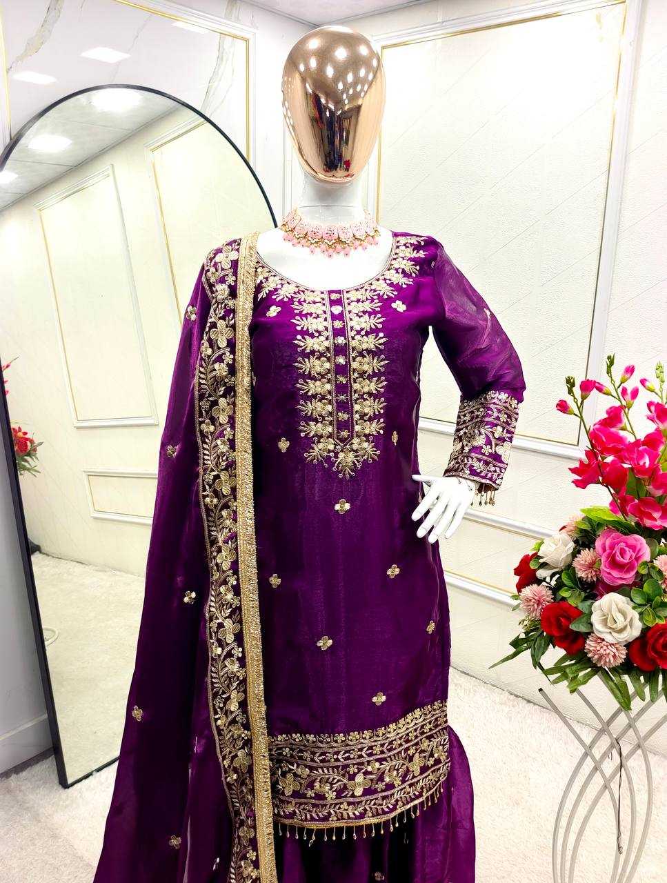 Ynf Chinon Silk KESH506 1196 Suits & Dresses Wholesale Ladies Suits Embroidery Suits Designer Suits Manufacturer
