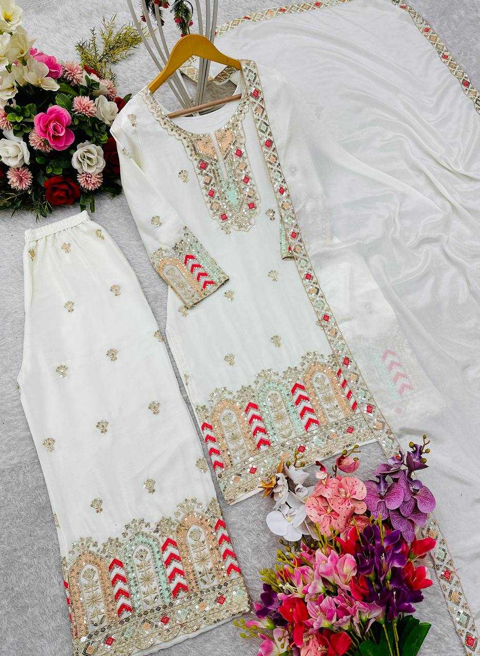 Ynf Chinon Silk KESH506 509 Suits & Dresses Wedding Collections Festive Collections Wholesale Embroidery Suits Palazzo Suit Ladies Silk Suit Manufacturer