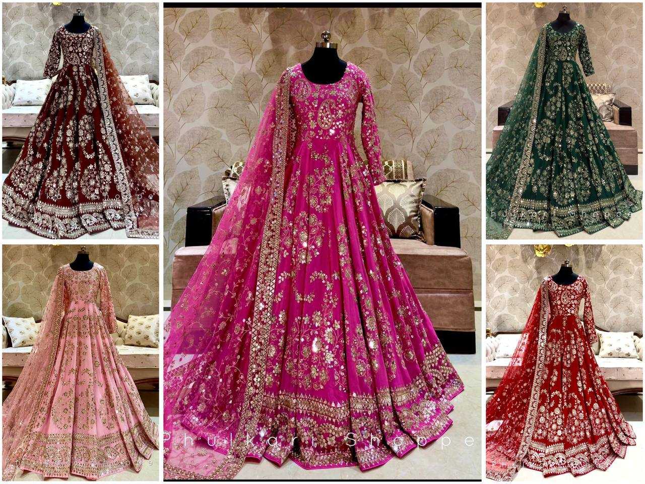 Ynf Chinon Silk KESH506 8044 Gowns Wholesale Fancy Gowns Embroidery Gowns Designer Gowns Manufacturer