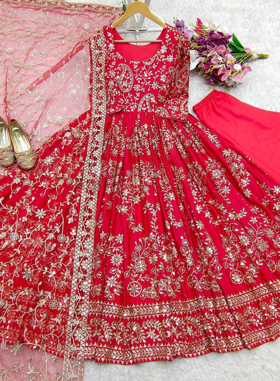 Ynf Chinon Silk KESH506 8044 Gowns Wholesale Fancy Gowns Embroidery Gowns Designer Gowns Manufacturer
