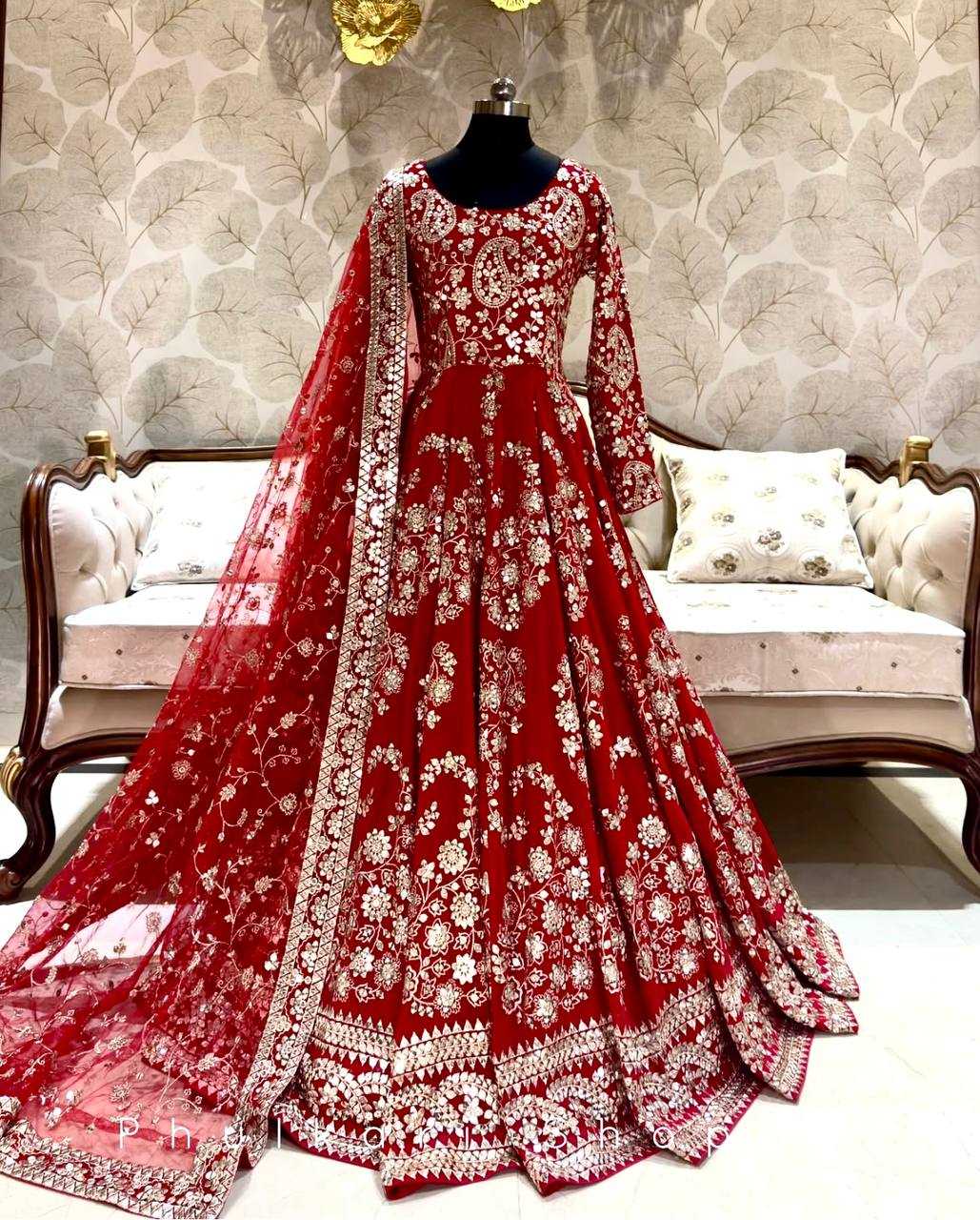 Ynf Chinon Silk KESH506 8044 Gowns Wholesale Fancy Gowns Embroidery Gowns Designer Gowns Manufacturer