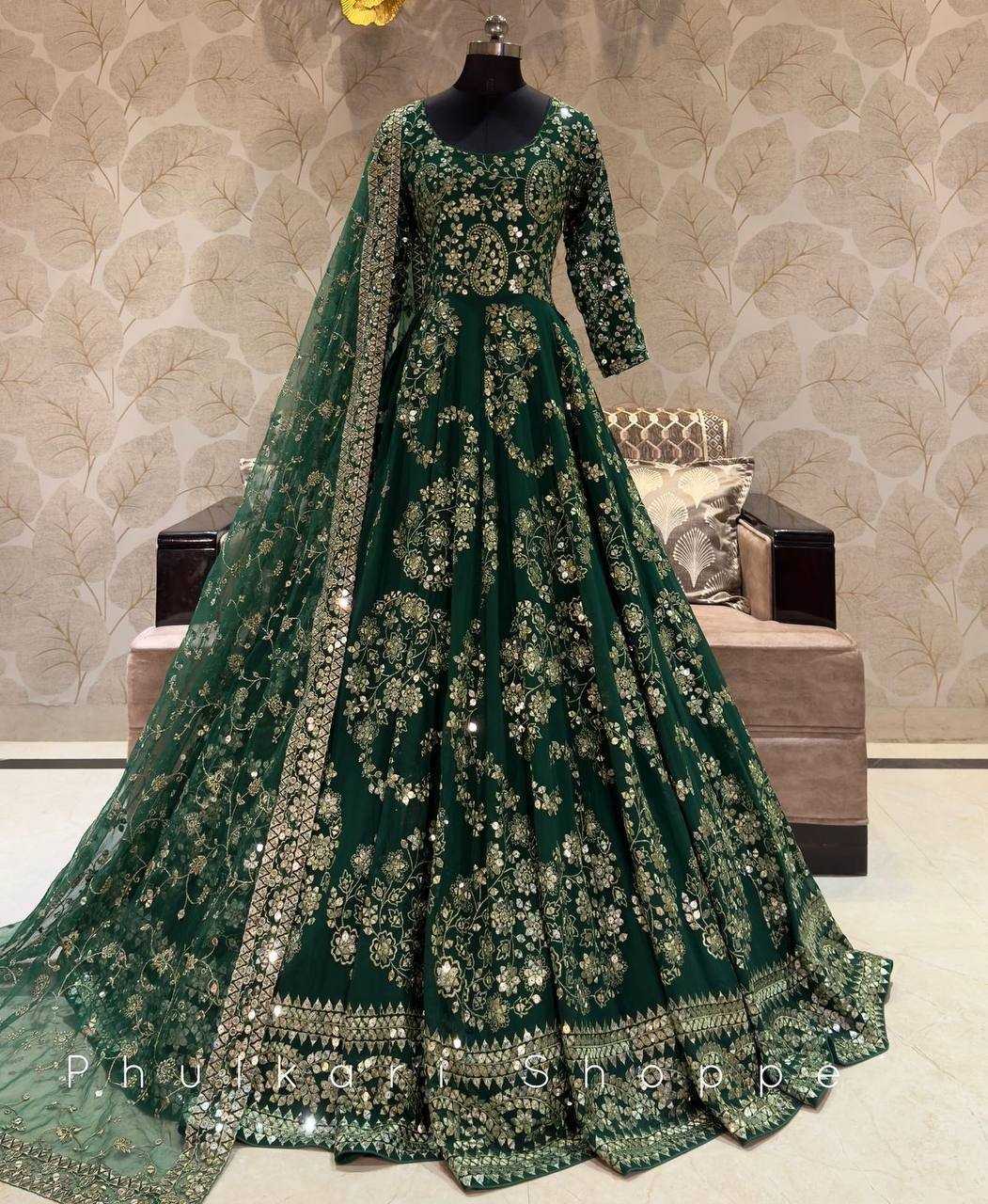 Ynf Chinon Silk KESH506 8044 Gowns Wholesale Fancy Gowns Embroidery Gowns Designer Gowns Manufacturer