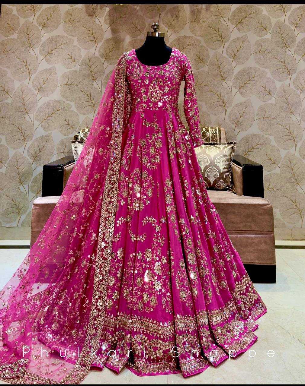 Ynf Chinon Silk KESH506 8044 Gowns Wholesale Fancy Gowns Embroidery Gowns Designer Gowns Manufacturer