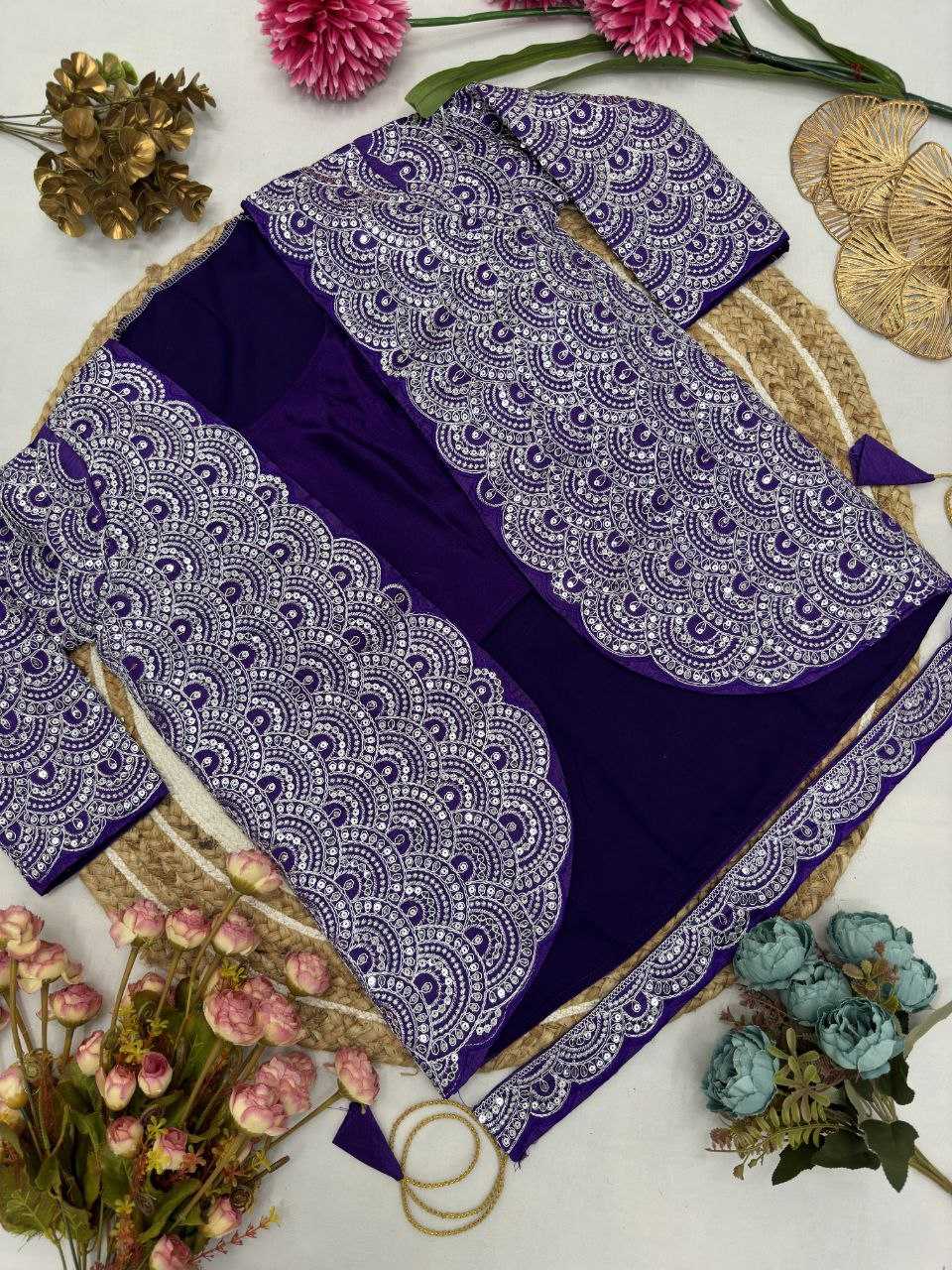 Ynf Chinon Silk KESH516 9246 Sarees Wholesale Ready To Wear Sarees Party Wear Sarees Saree with Jacket Manufacturer