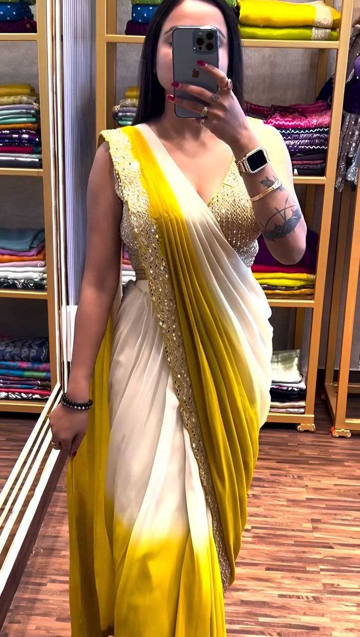 Ynf Chinon Silk KESH516 9249 Sarees Wholesale Ready To Wear Sarees Party Wear Sarees Fancy Sarees Embroidered Sarees Manufacturer