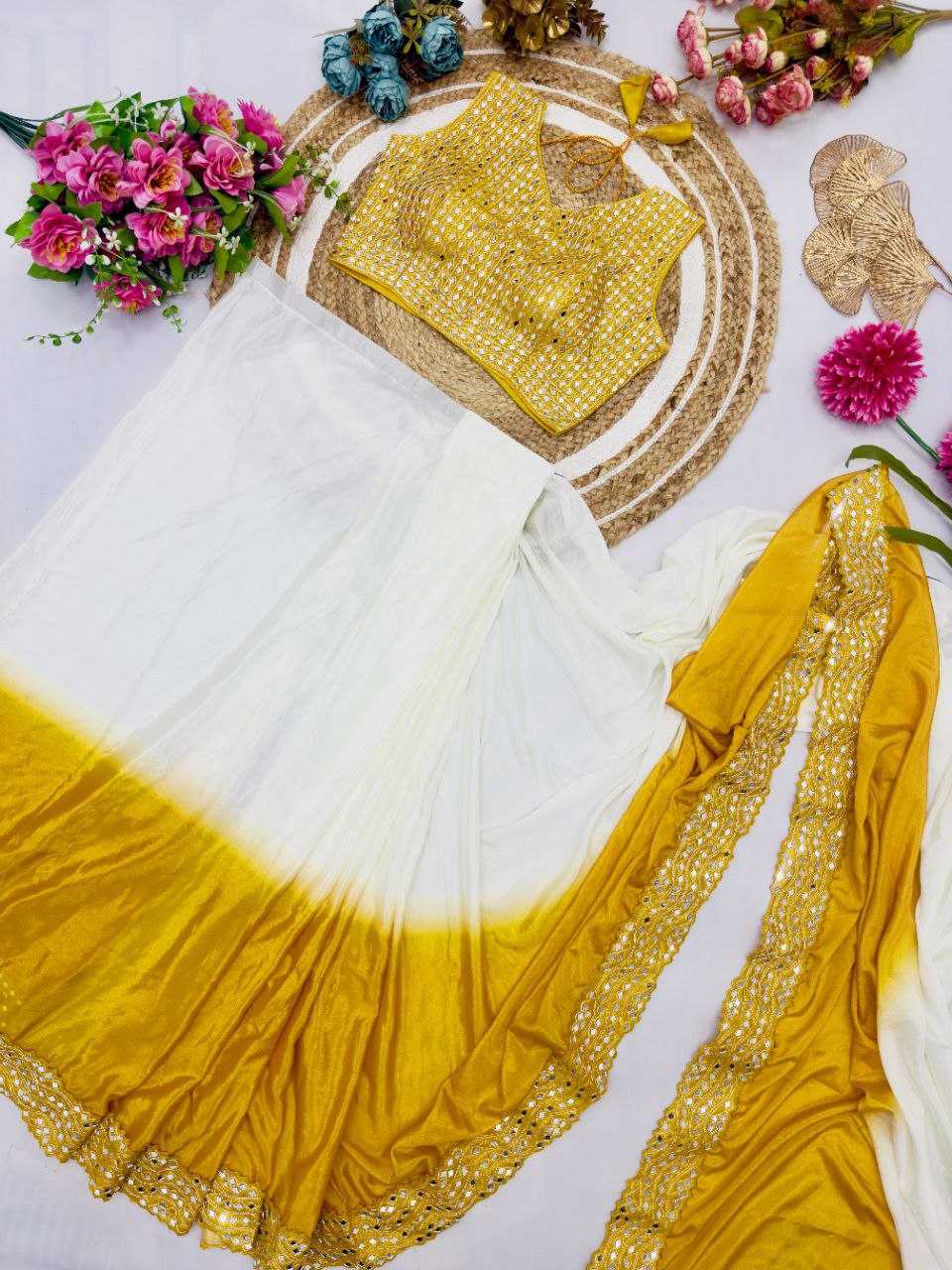 Ynf Chinon Silk KESH516 9249 Sarees Wholesale Ready To Wear Sarees Party Wear Sarees Fancy Sarees Embroidered Sarees Manufacturer