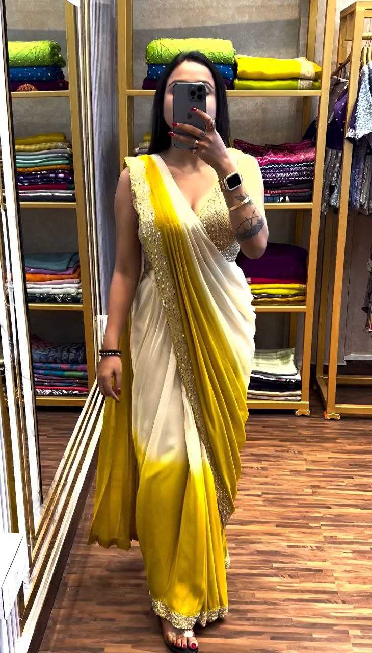 Ynf Chinon Silk KESH516 9249 Sarees Wholesale Ready To Wear Sarees Party Wear Sarees Fancy Sarees Embroidered Sarees Manufacturer