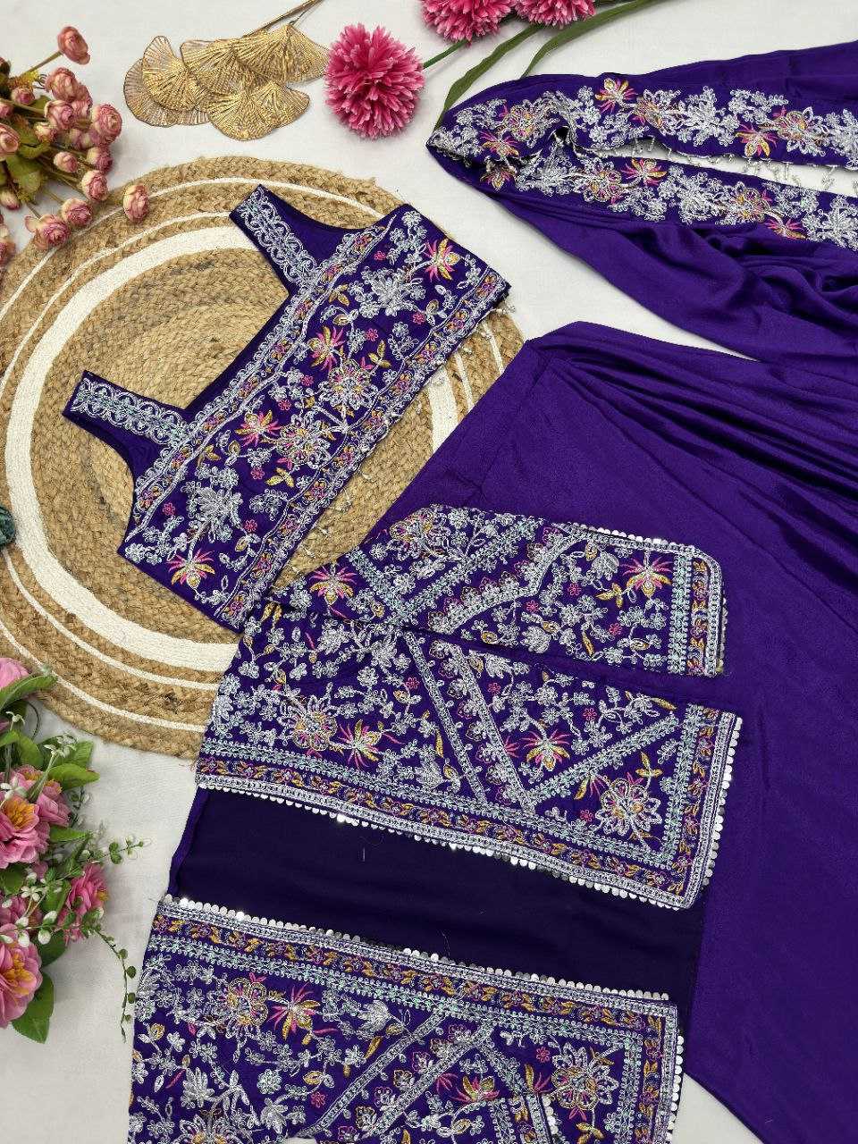 Ynf Chinon Silk KESH516 9250 Sarees Wholesale Ready To Wear Sarees Party Wear Sarees Fancy Sarees Embroidered Sarees Saree with Jacket Manufacturer