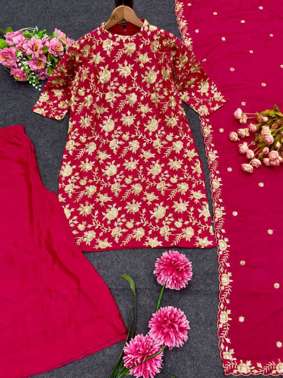 Ynf Chinon Silk KESH516 9264 Suits & Dresses Wholesale Embroidery Suits Palazzo Suit Party wear suits Manufacturer