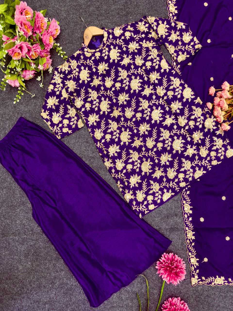 Ynf Chinon Silk KESH516 9264 Suits & Dresses Wholesale Embroidery Suits Palazzo Suit Party wear suits Manufacturer