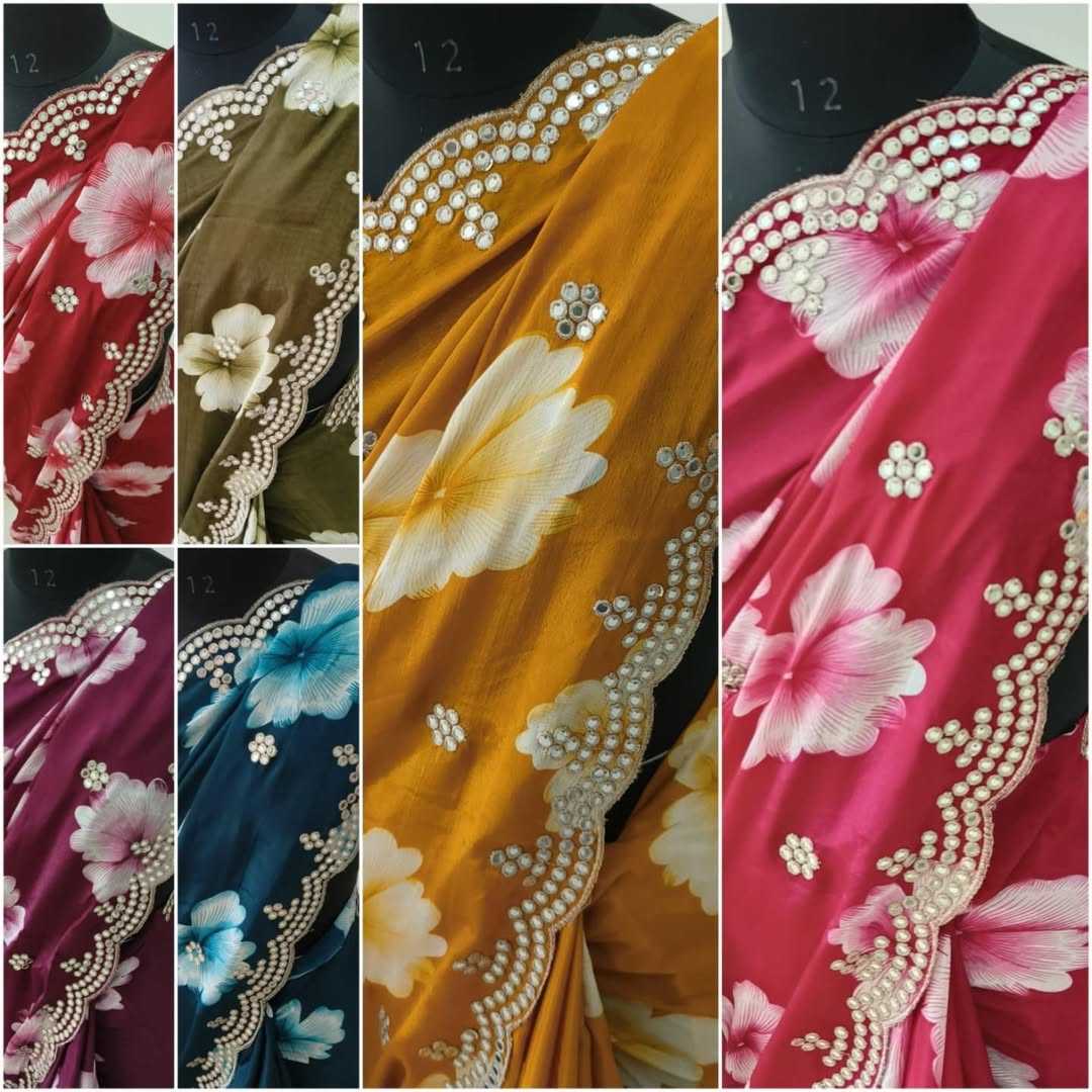 Ynf Chinon Silk RIN128 JK 118 Silk Sarees Wedding Collections Festive Collections Wholesale Printed Silk Saree Designer Silk Sarees Silk Sarees For Weddings Manufacturer