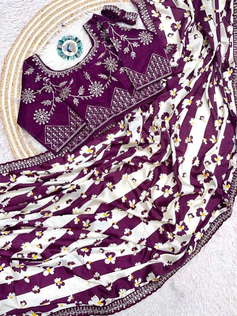 Ynf Chinon Silk RIN128 NATURAL Silk Sarees Wedding Collections Festive Collections Wholesale Soft Silk Sarees Printed Silk Saree Designer Silk Sarees Manufacturer