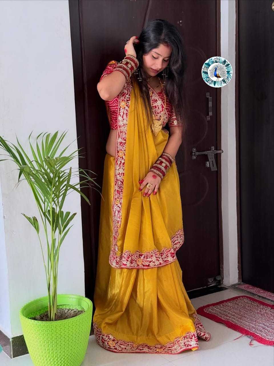 Ynf Chinon Silk RIN128 Thread Silk Sarees Wedding Collections Festive Collections Wholesale Soft Silk Sarees Printed Silk Saree Designer Silk Sarees Manufacturer