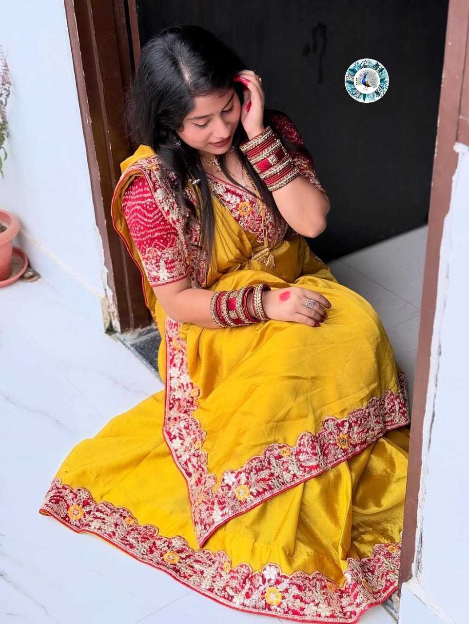 Ynf Chinon Silk RIN128 Thread Silk Sarees Wedding Collections Festive Collections Wholesale Soft Silk Sarees Printed Silk Saree Designer Silk Sarees Manufacturer