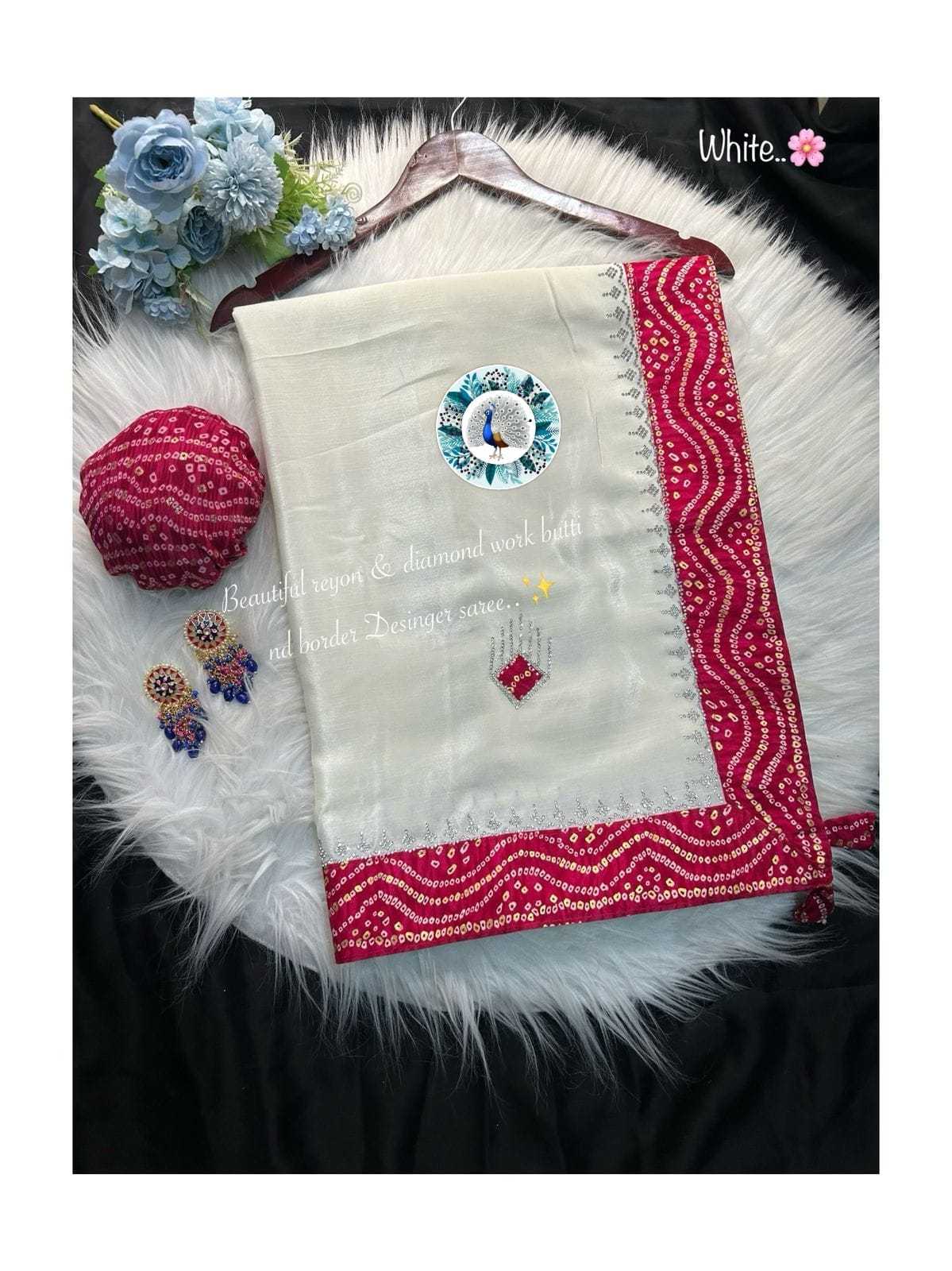 Ynf Chinon Silk RIN128 White-yellow Silk Sarees Wedding Collections Festive Collections Wholesale Party Wear Silk Sarees Designer Silk Sarees Silk Sarees For Weddings Manufacturer