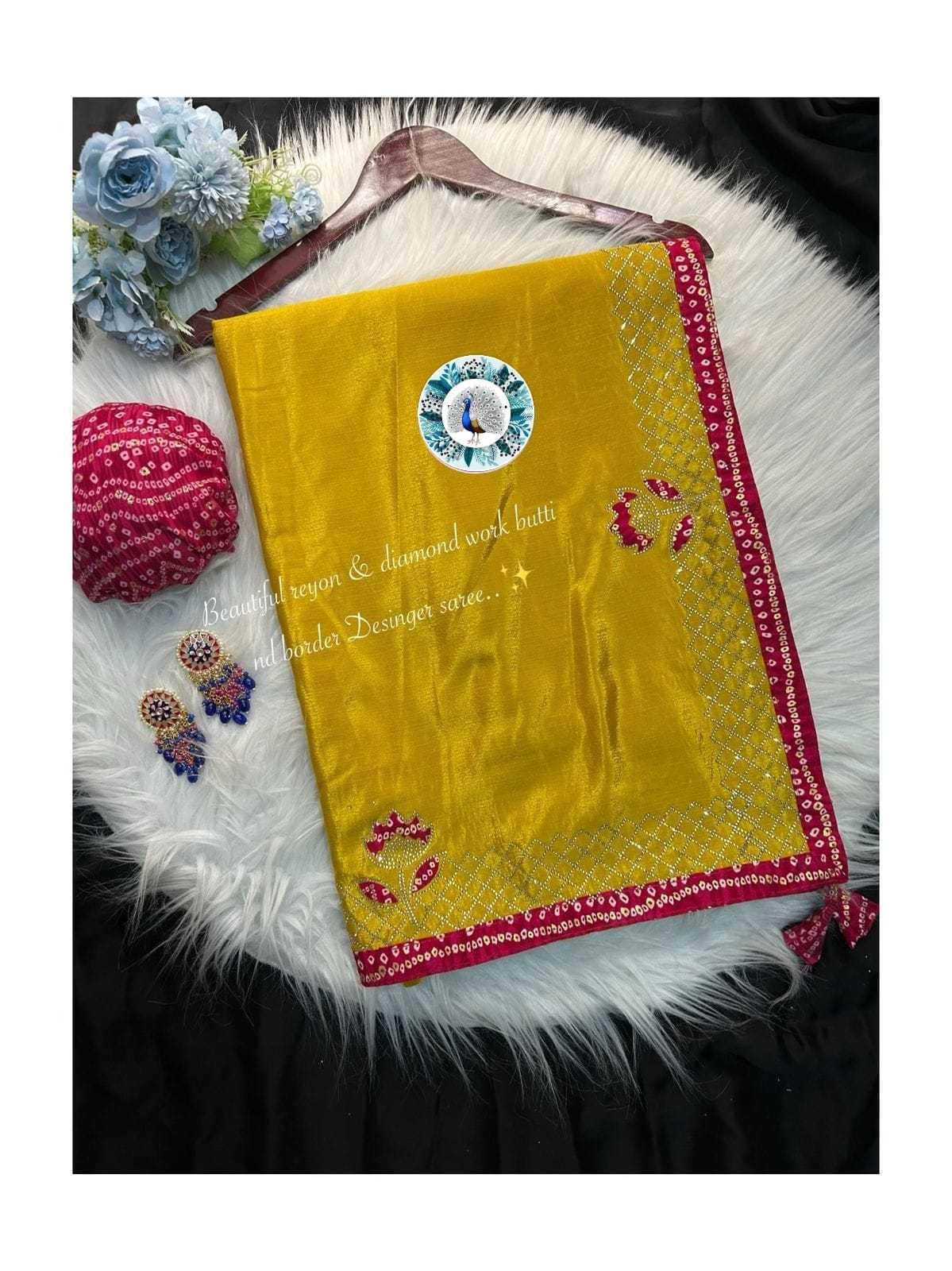 Ynf Chinon Silk RIN128 White-yellow Silk Sarees Wedding Collections Festive Collections Wholesale Party Wear Silk Sarees Designer Silk Sarees Silk Sarees For Weddings Manufacturer