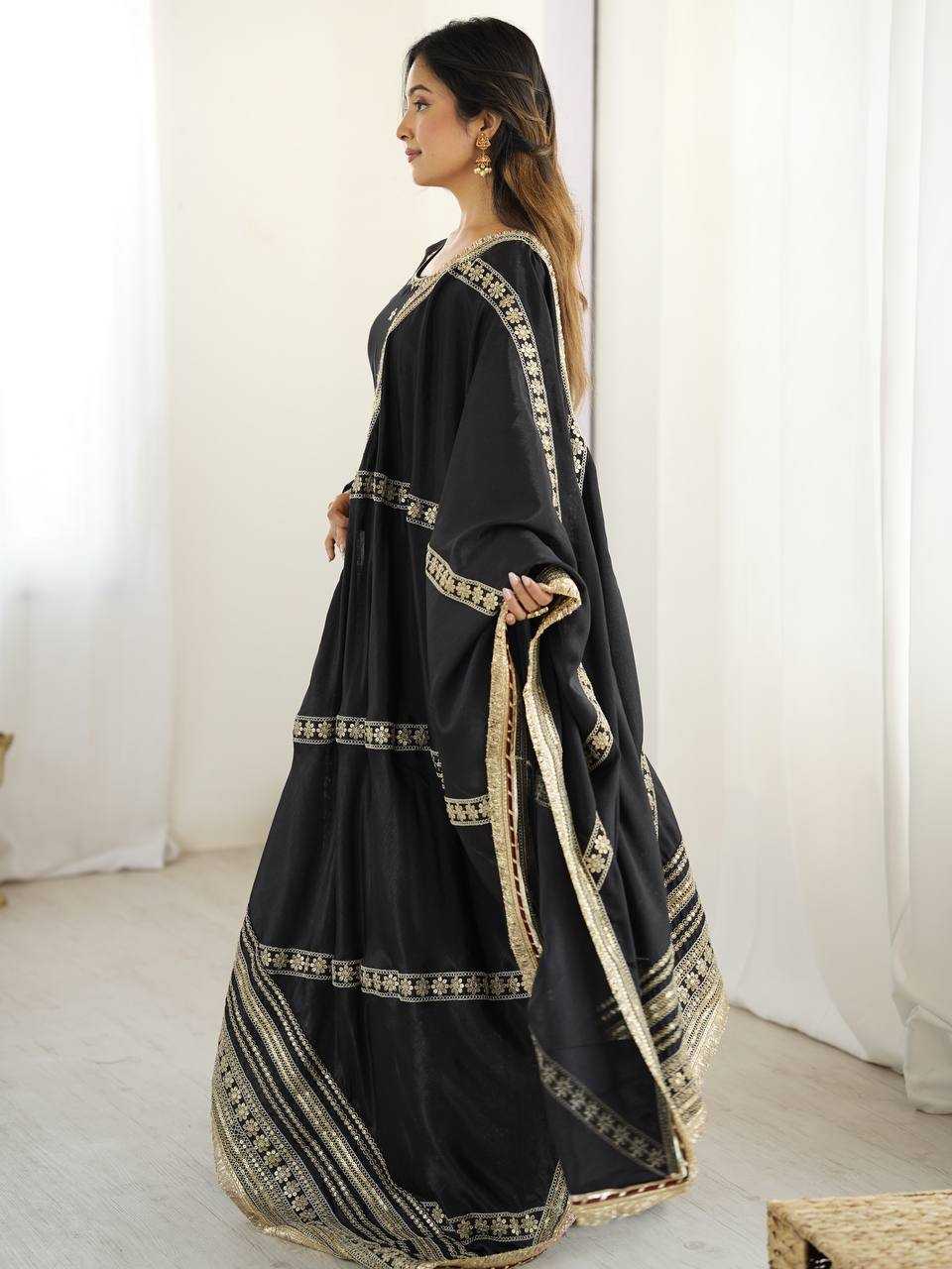Ynf Chinon Silk RIN133 27 Gowns Wedding Collections Festive Collections Wholesale Silk Gowns Gown With Dupatta Sequin Gowns Manufacturer