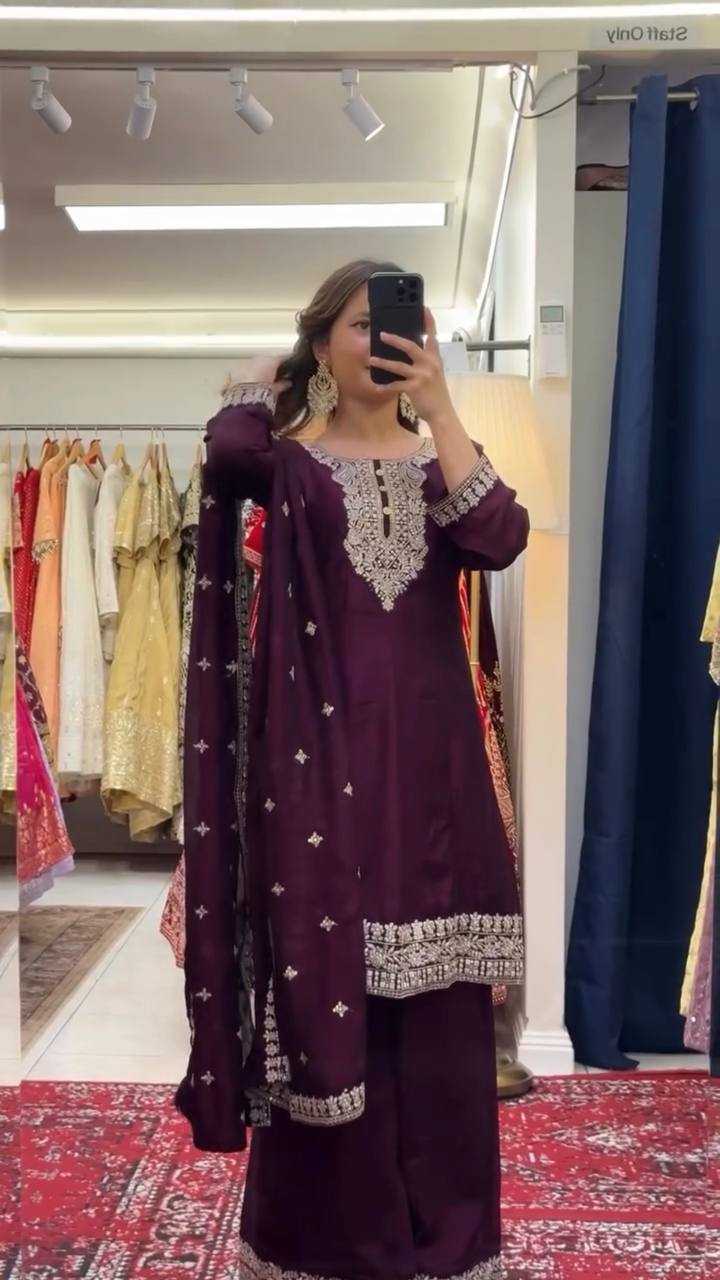Ynf Chinon Silk RIN162 5887 Suits & Dresses Wholesale Ladies Suits Sharara Salwar Suits Embroidery Suits Party Wear Dresses Manufacturer