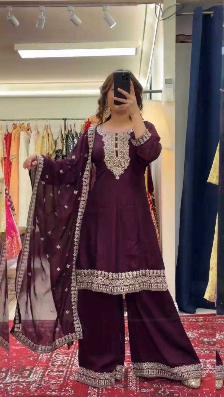 Ynf Chinon Silk RIN162 5887 Suits & Dresses Wholesale Ladies Suits Sharara Salwar Suits Embroidery Suits Party Wear Dresses Manufacturer