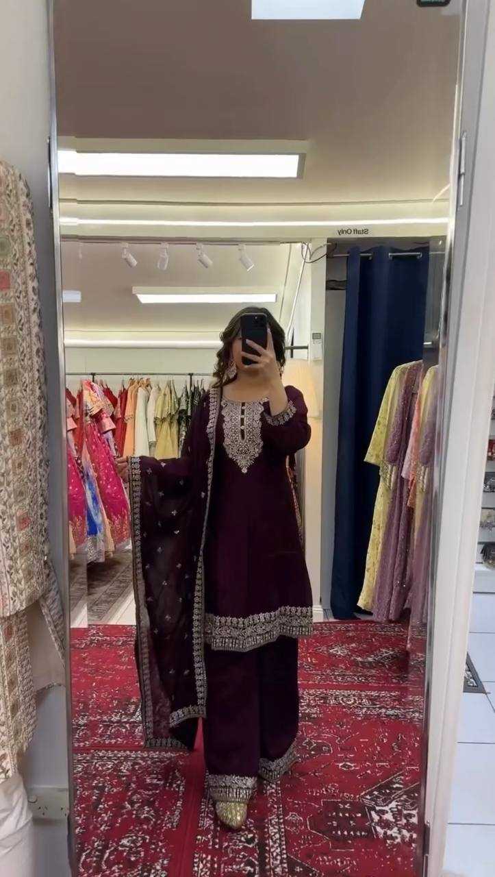 Ynf Chinon Silk RIN162 5887 Suits & Dresses Wholesale Ladies Suits Sharara Salwar Suits Embroidery Suits Party Wear Dresses Manufacturer